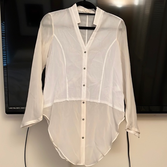 Helmut Lang Tops - Helmet lane White cotton sheer blouse